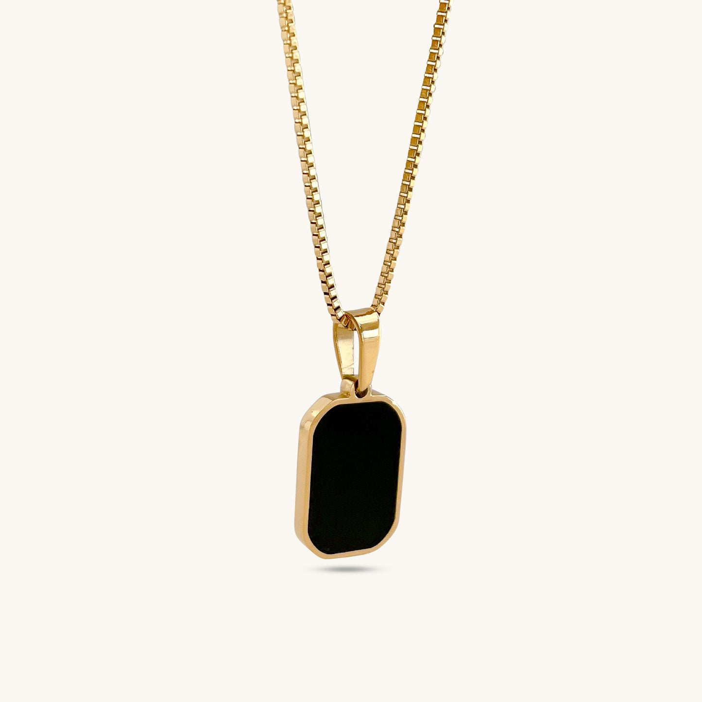 Black Agate Pendant Necklace